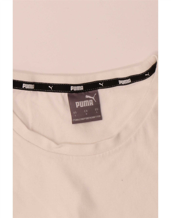 Puma Herre T-Shirt Top Stor Hvid Bomuld