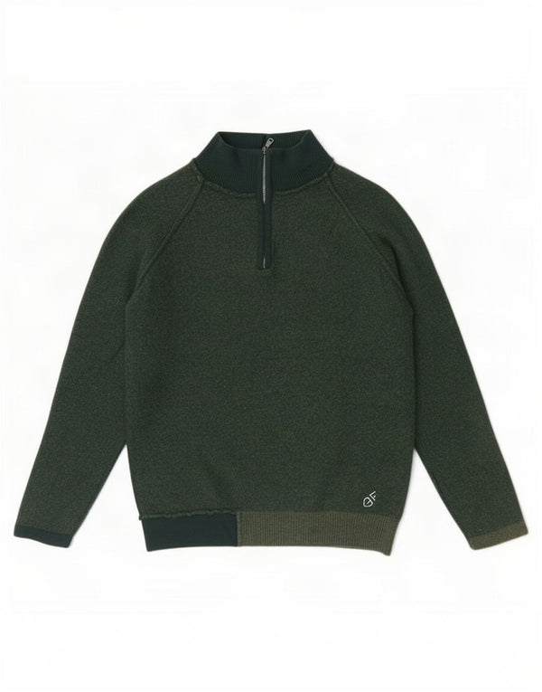 GF Ferre Herre Zip Neck Jumper Sweater XL Grøn Merinould