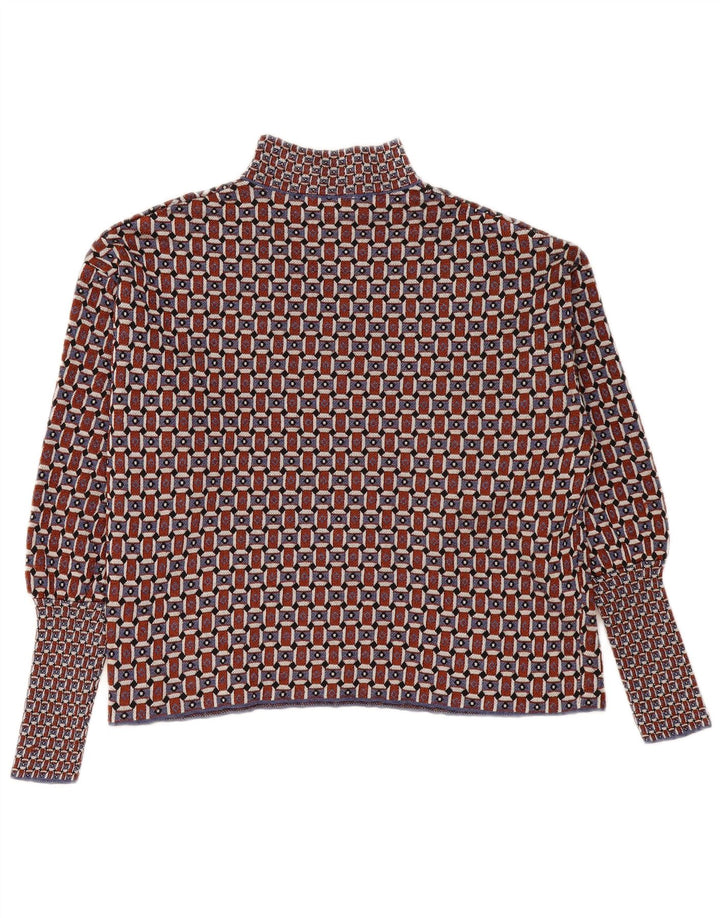 ZARA Dame Oversized Turtle Neck Jumper Sweater UK 10 Small Burgundy