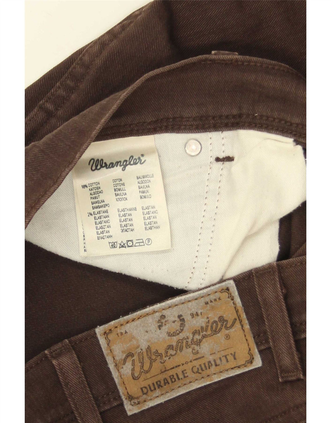 Wrangler Herre Regular Fit Straight Jeans W40 L30 Brun Bomuld
