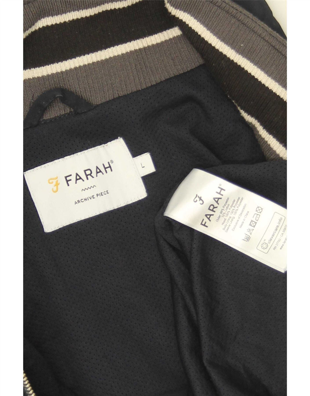 Farah Herre Hættejakke Anorak UK 40 Large Navy Blue Polyester