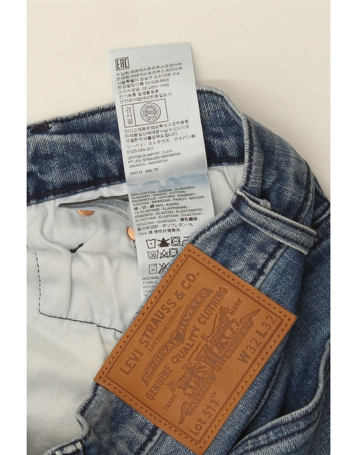 Levi's Herre 511 Slim Jeans W32 L32 Blå Bomuld