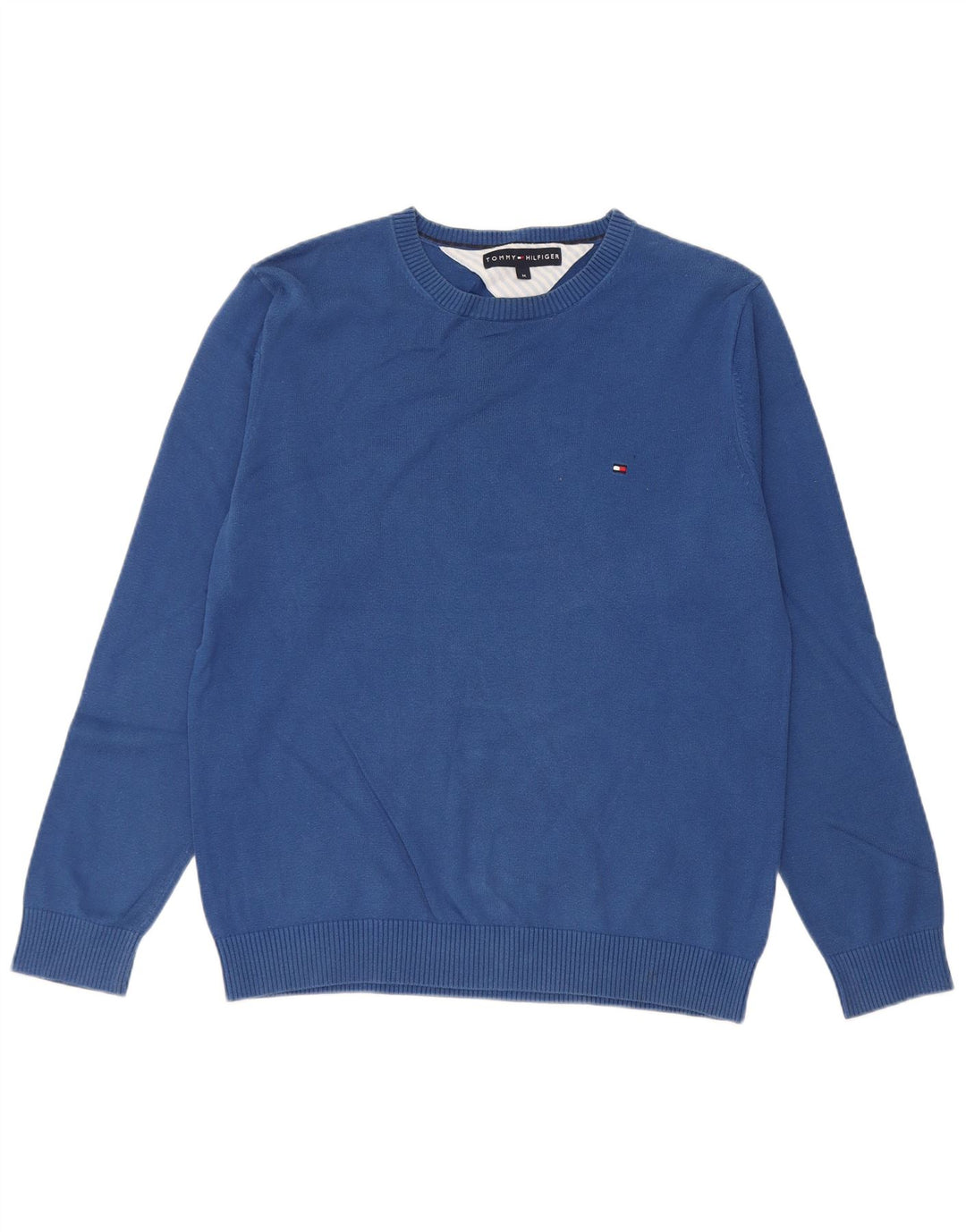 Tommy Hilfiger Herre Regular Fit Crew Neck Jumper Sweater Medium Blue Bomuld