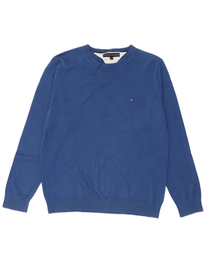 Tommy Hilfiger Herre Regular Fit Crew Neck Jumper Sweater Medium Blue Bomuld