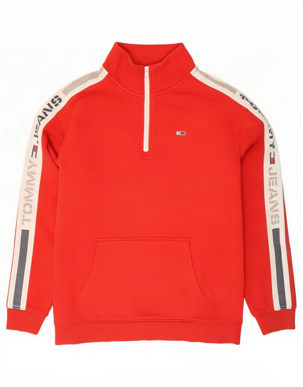 Tommy Hilfiger Herre grafisk sweatshirt Jumper Medium Rød Colourblock