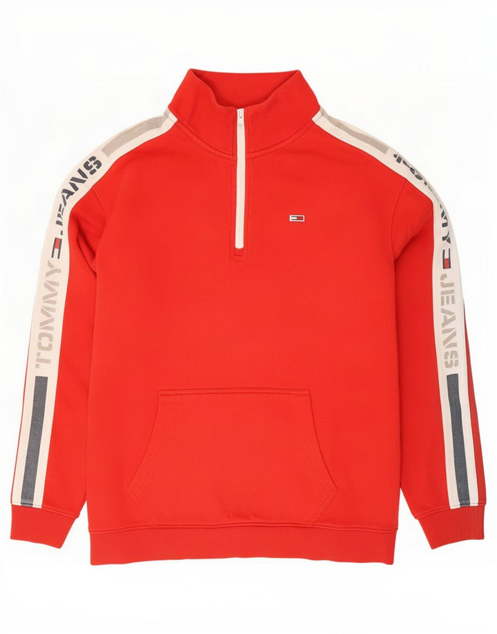 Tommy Hilfiger Herre grafisk sweatshirt Jumper Medium Rød Colourblock