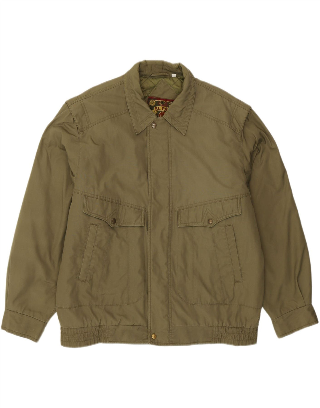 El Paso Herre Bomber Jacket UK 40 Stor Khaki Polyester