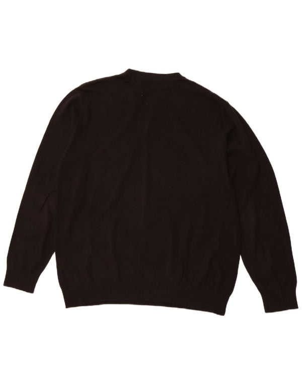 TOMMY HILFIGER Herre V-hals sweater Stor sort bomuld