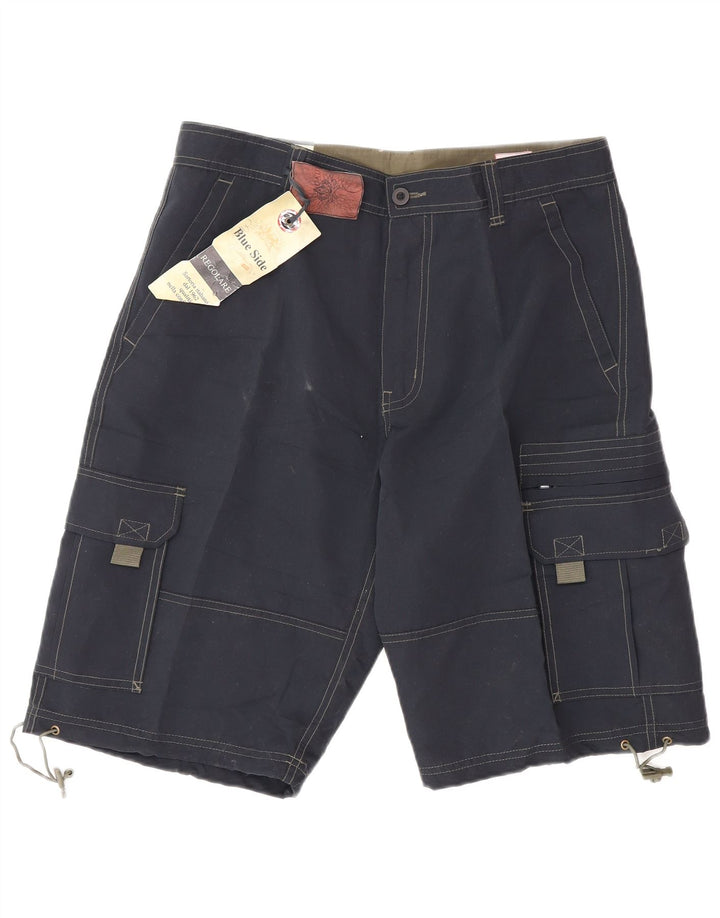 Blue Side Herre Cargo Shorts Large W34 Navy Blue Polyester