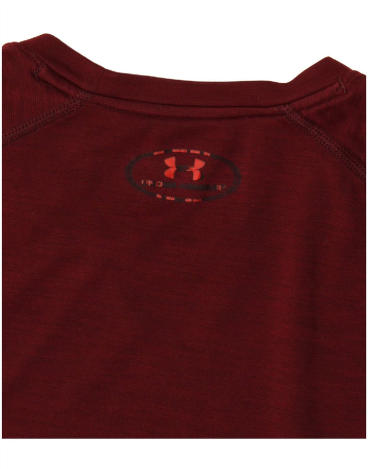Under Armour Herre Heat Gear T-Shirt Top Medium Burgundy