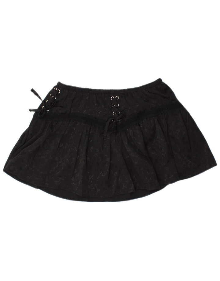 Miss Selfridge Womens Skort UK 14 Large Black Floral Polyester