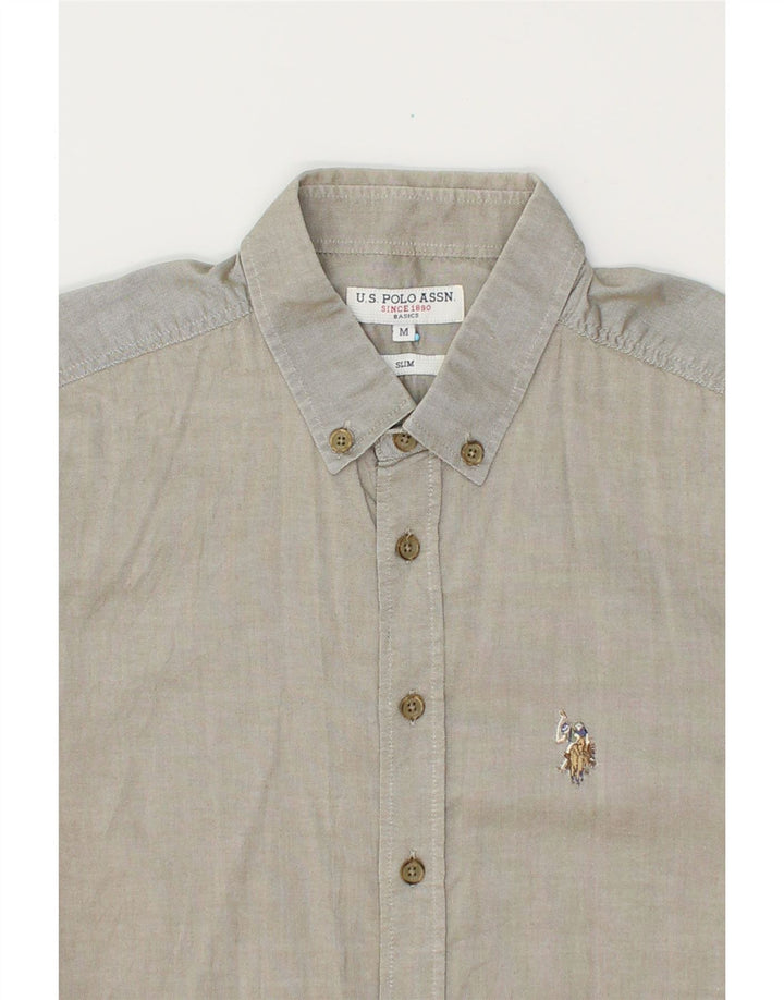 U.S. POLO ASSN. Mens Slim Fit Shirt Medium Grey Cotton Vintage U.S. Polo Assn. and Second-Hand U.S. Polo Assn. from Messina Hembry 