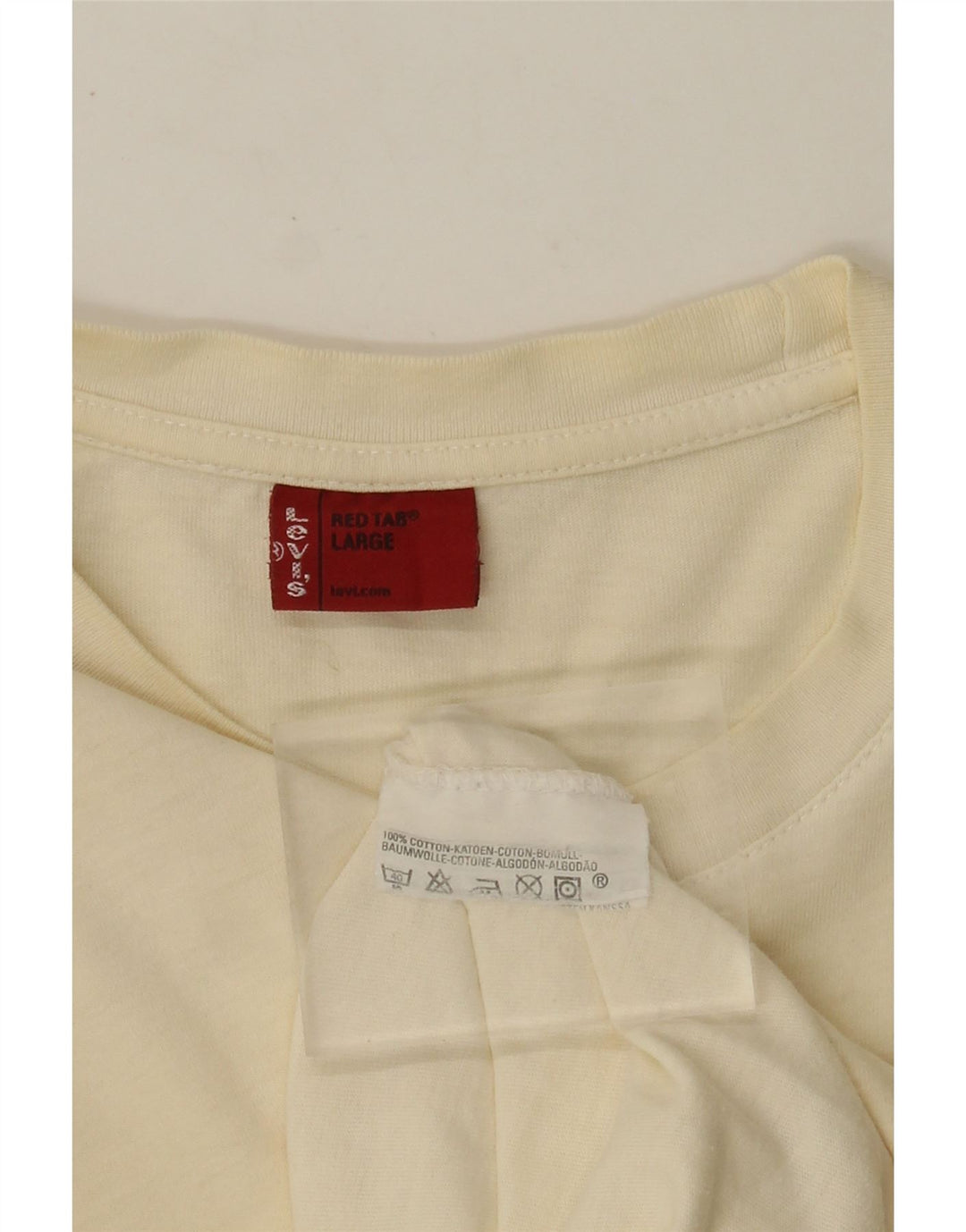 LEVI'S Dametop Langærmet UK 16 Large Off White Bomuld