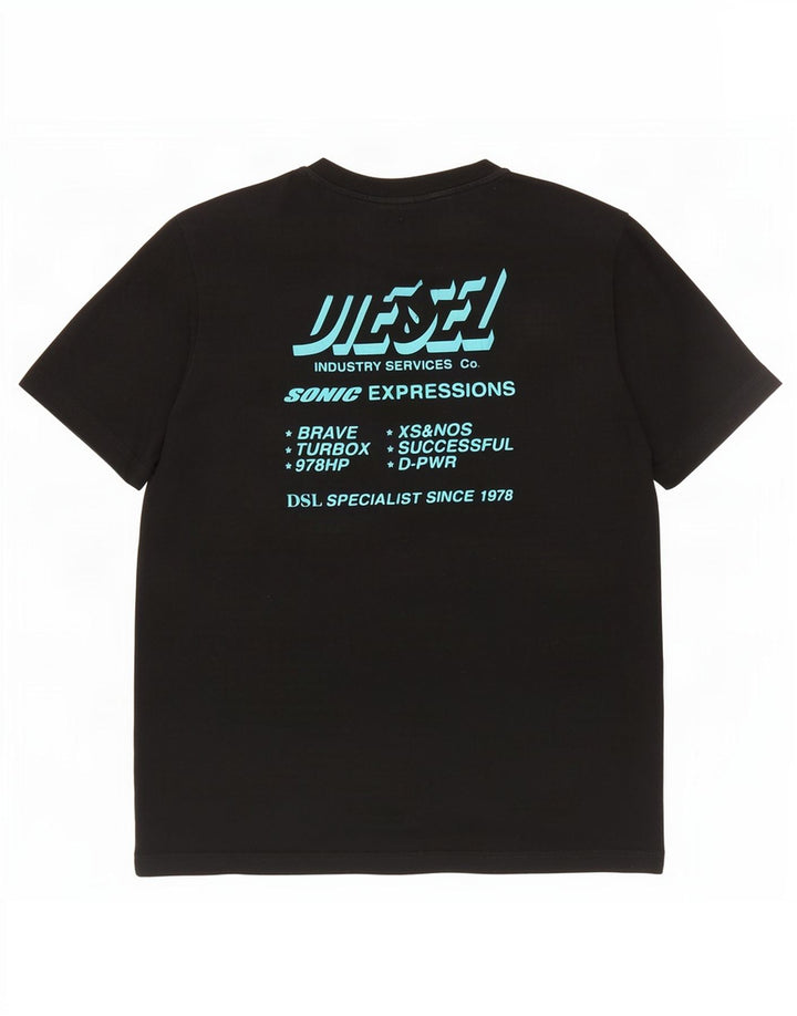 Diesel Herre Grafisk T-Shirt Top Medium Sort Bomuld