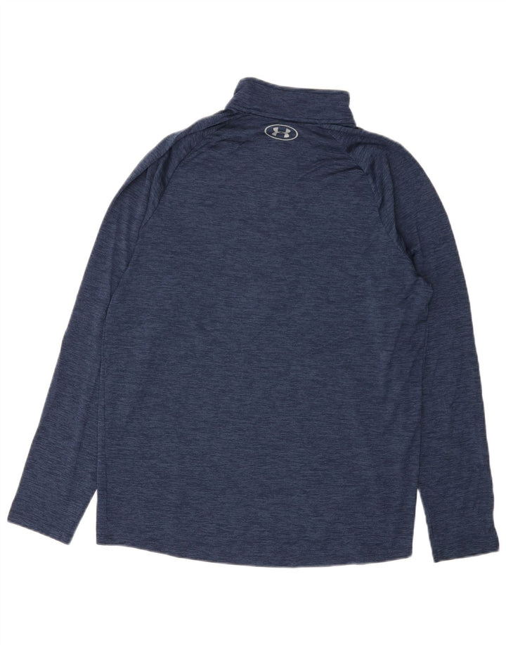Under Armour Herre Heat Gear Pullover Træningsdragt Top Medium Navy Blue Flecked