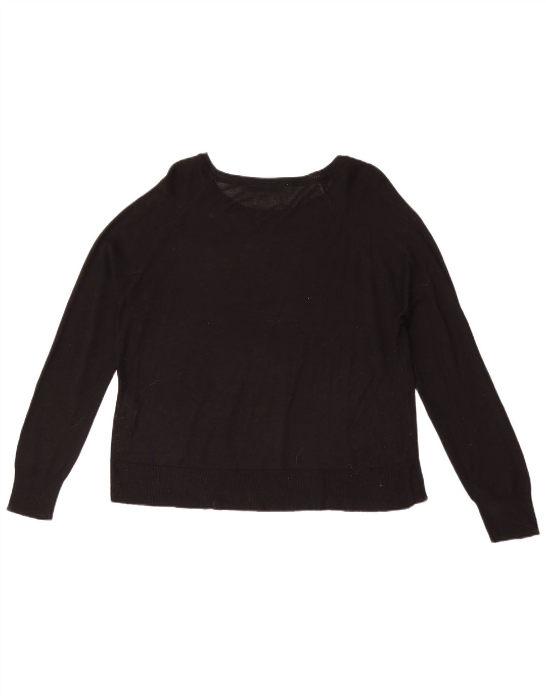 Zara Dame Boat Neck Jumper Sweater UK 14 Medium Black Viscose