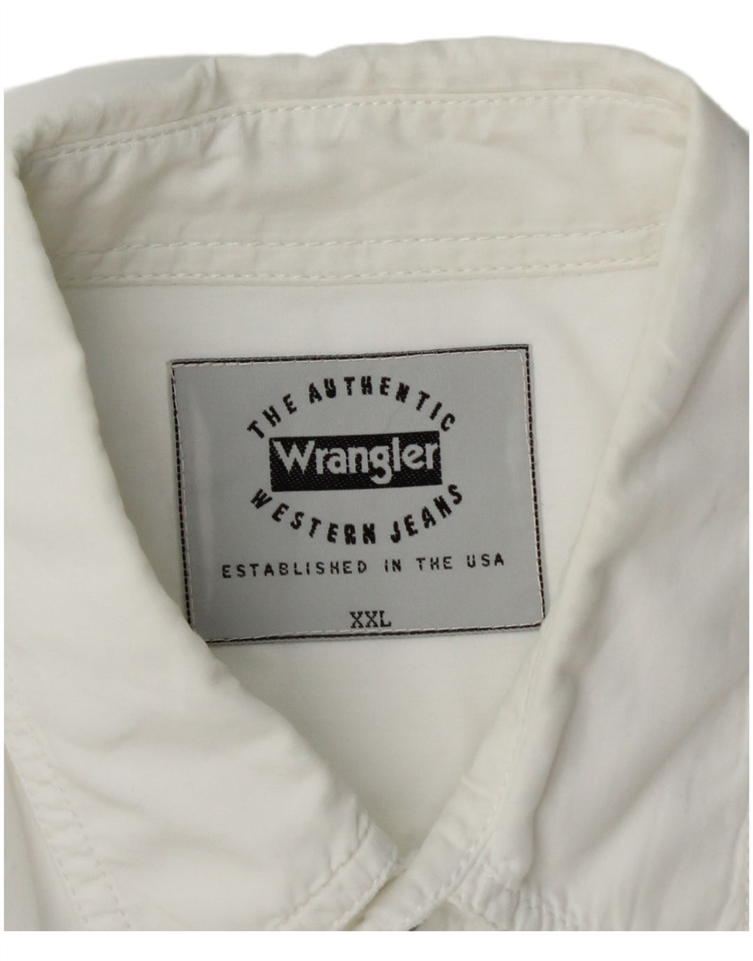 Wrangler kortærmet herreskjorte 2XL hvid bomuld