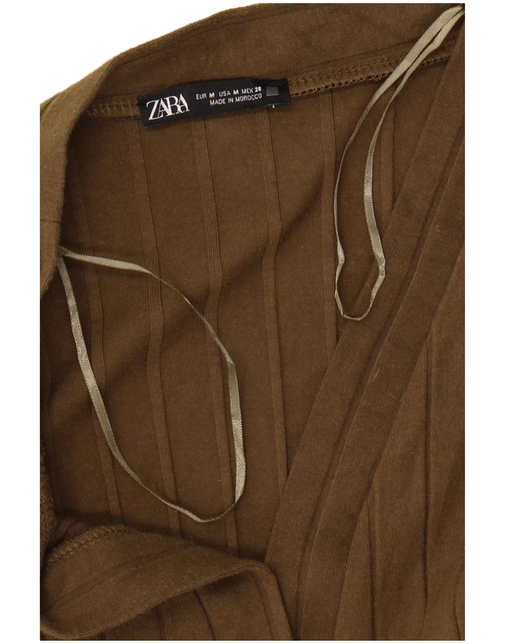 Zara Langærmet Maxikjole til kvinder UK 12 Medium Khaki