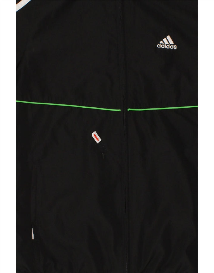 ADIDAS Boys Climalite Tracksuit Top Jacket 11-12 Years Black Polyester Vintage Adidas and Second-Hand Adidas from Messina Hembry 