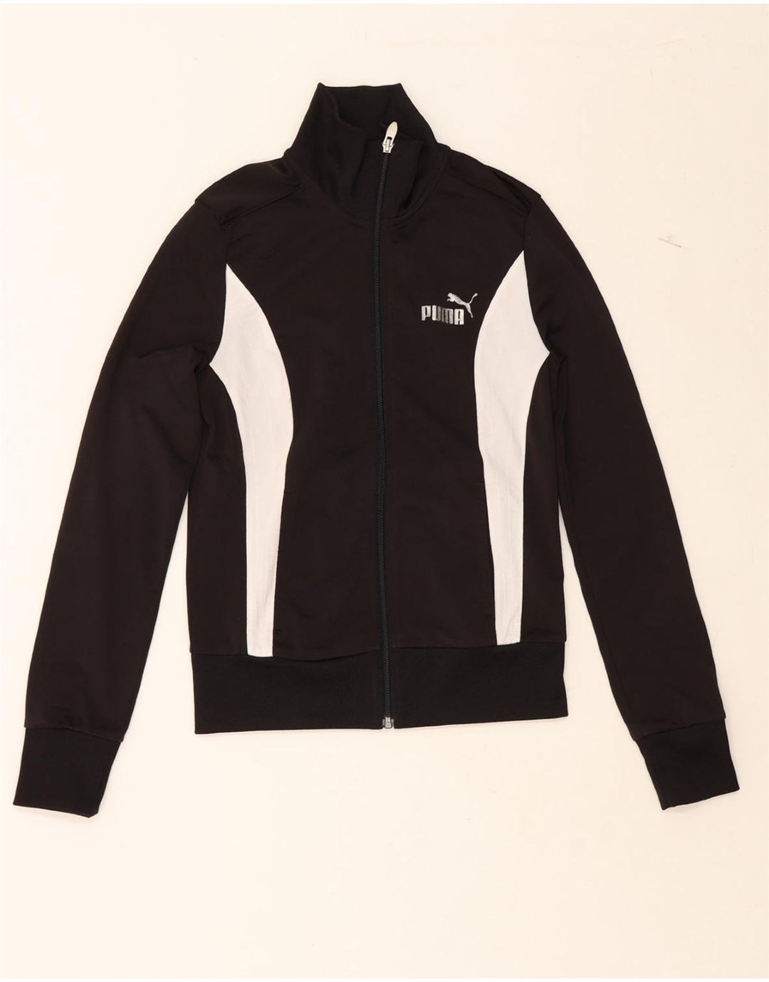 PUMA Womens Tracksuit Top Jacket UK 8 Small Black Colourblock Polyester Vintage Puma and Second-Hand Puma from Messina Hembry 