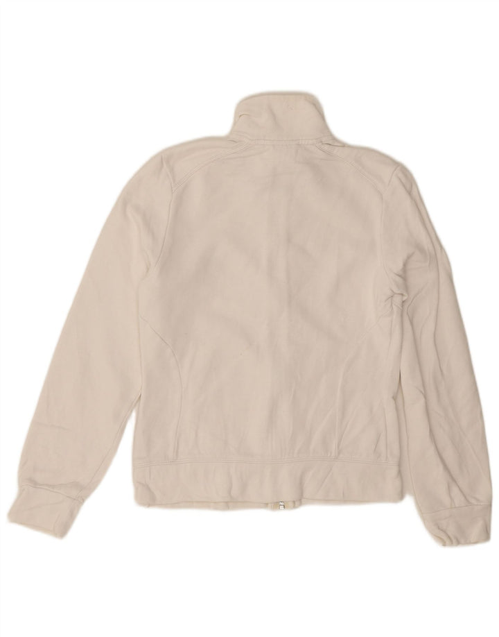 Adidas Womens Tracksuit Top Jacket UK 12 Medium  White Cotton