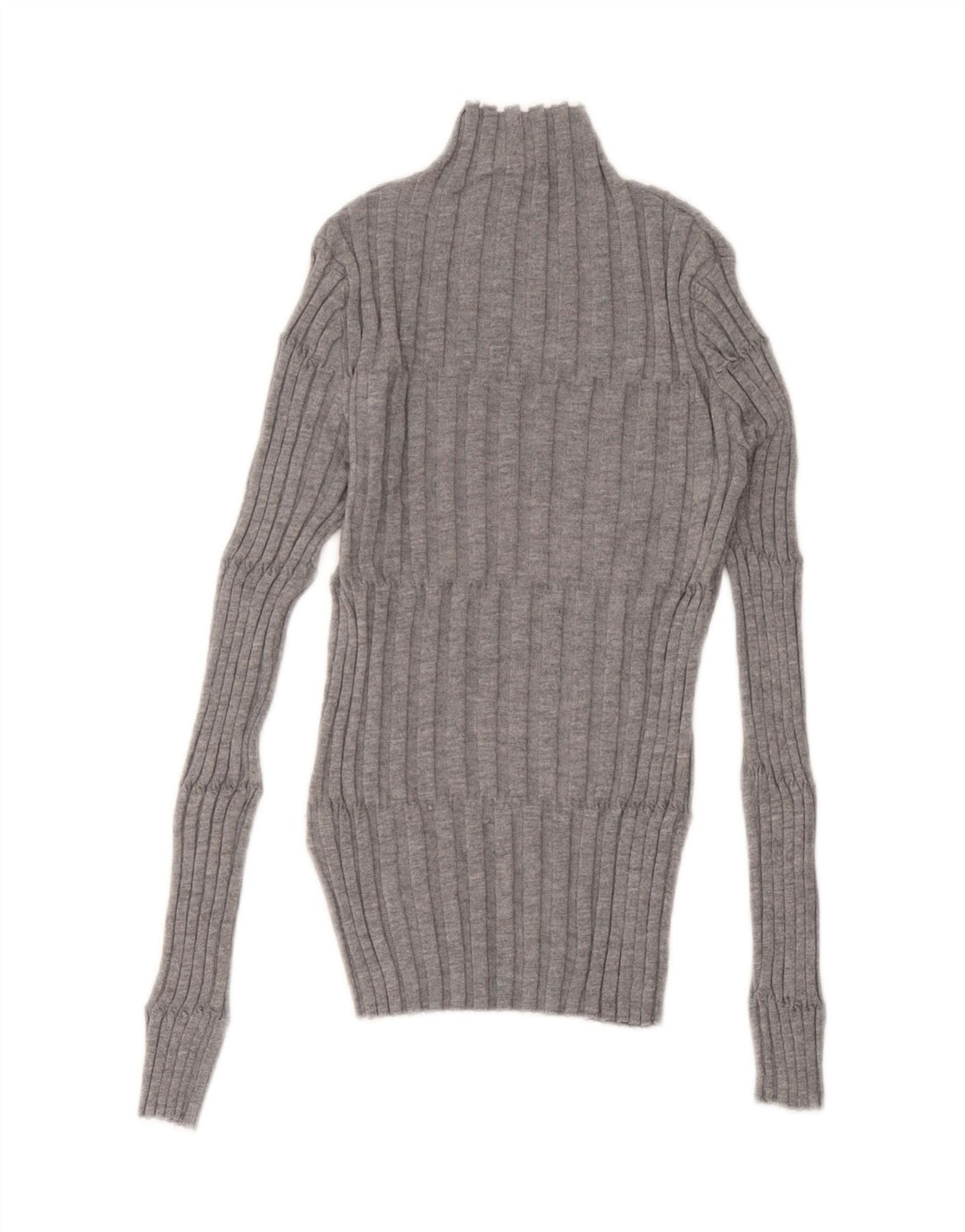 Zara Dame Turtle Neck Jumper Sweater UK 12 Medium Grey Polyester