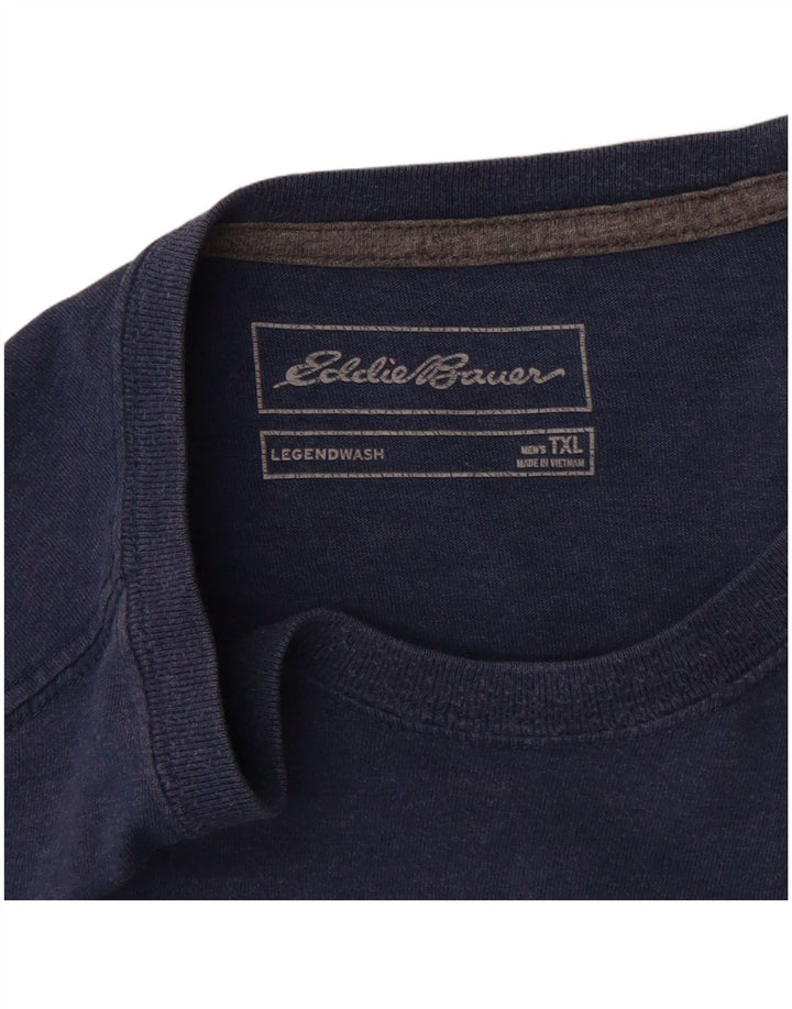 Eddie Bauer Herre høj T-shirt top XL marineblå bomuld