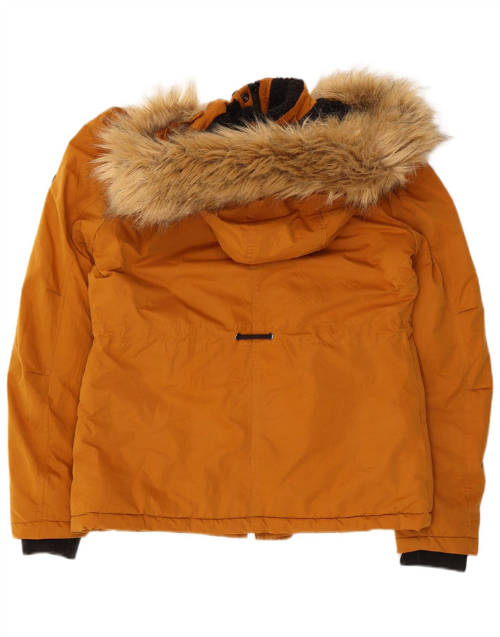 SUPERDRY vindjakke med hætte til kvinder UK 8 Small Orange Polyester