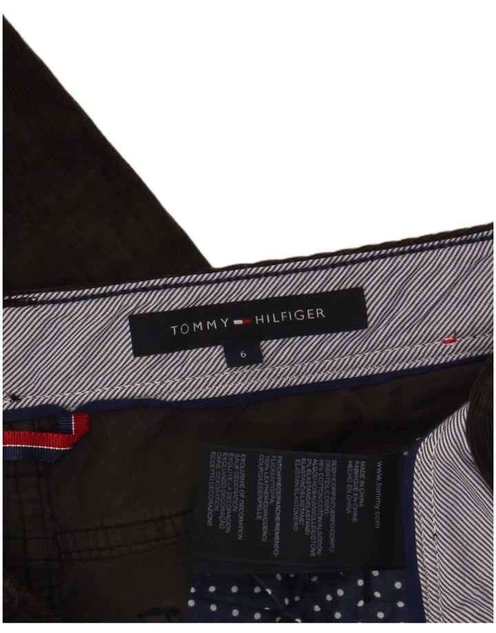 TOMMY HILFIGER slanke fløjlsbukser til kvinder US 6 Medium W30 L32 Grå