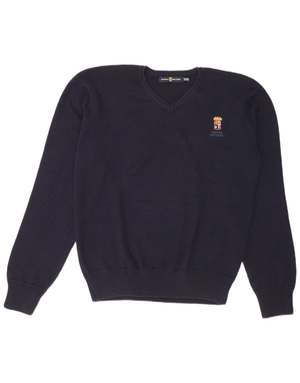 Marina Militare Herre V-hals sweater 3XL marineblå bomuld