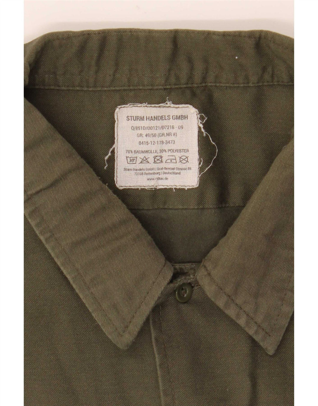 Vintage herre militærskjorte 2XL Khaki Bomuld