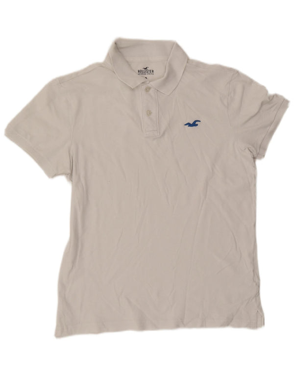 Hollister herre poloshirt Medium hvid bomuld