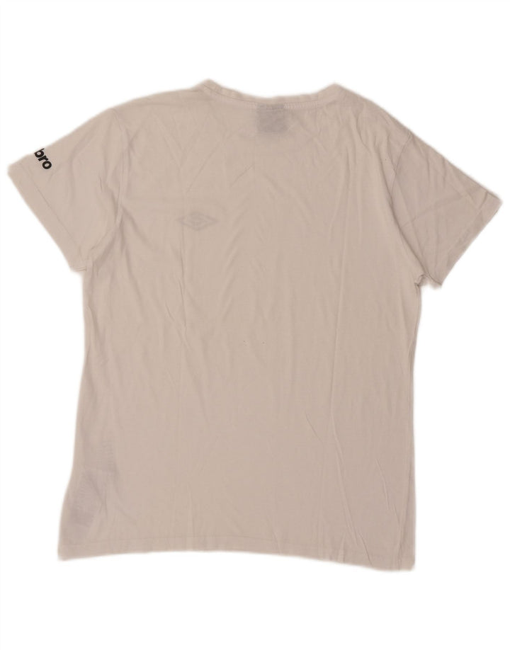 Umbro Herre T-Shirt Top Medium Hvid Bomuld