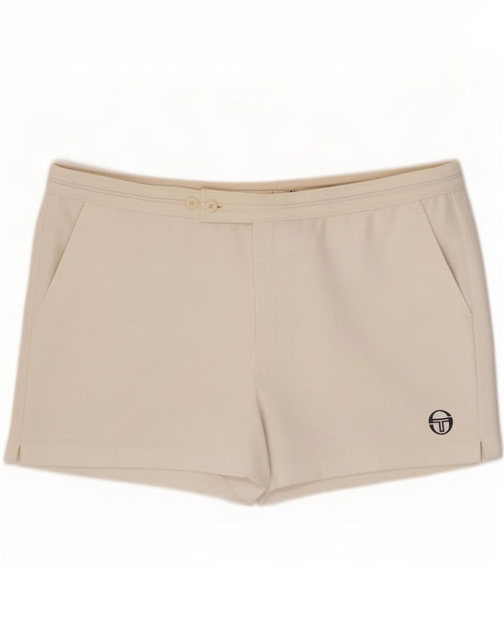 Sergio Tacchini Herre Casual Shorts IT 58 4XL W40 Hvid Polyester