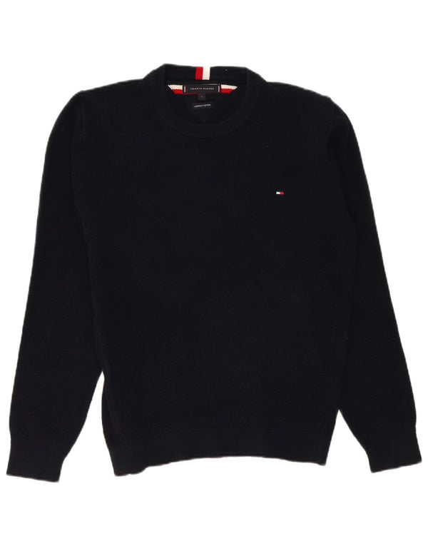 Tommy Hilfiger Herre Crew Neck Jumper Sweater Large Navy Blue Bomuld