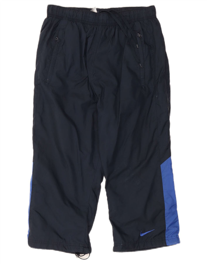 Nike Herre Capri træningsdragt Bukser Large Navy Blue Colourblock Nylon