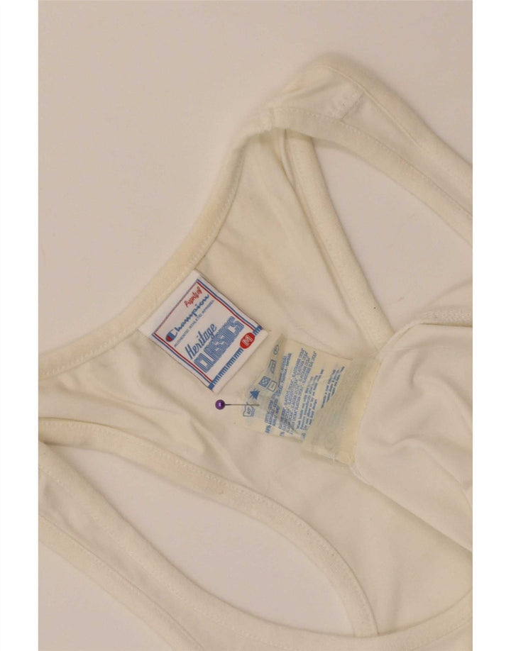Champion Damevest Top UK 12 Medium Hvid Bomuld