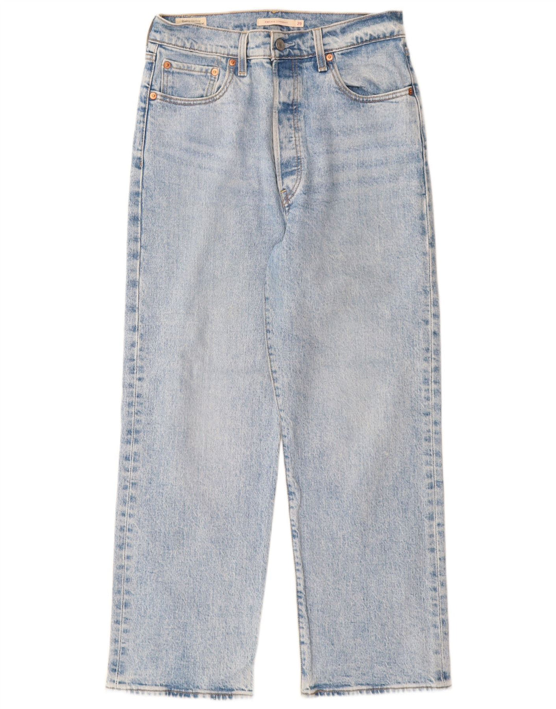 Levi's Dame Ribcage Straight Jeans W29 L27 Blå Bomuld