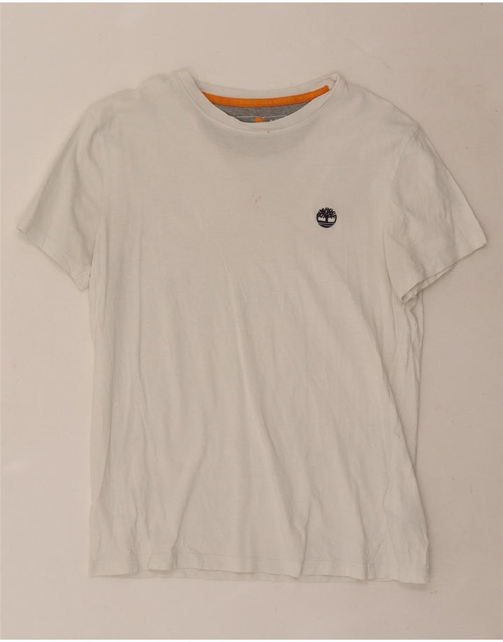 Timberland Herre Slim Fit T-Shirt Top Lille Hvid Bomuld