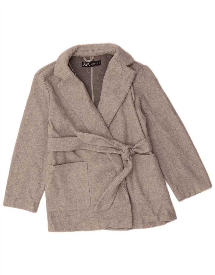 Zara Dame Blazer Jacket UK 14 Medium Grey Polyester