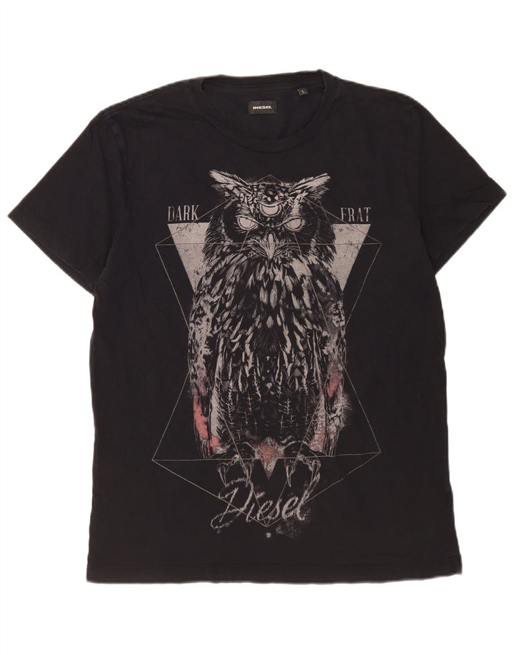 Diesel Herre Grafisk T-Shirt Top Stor Marineblå