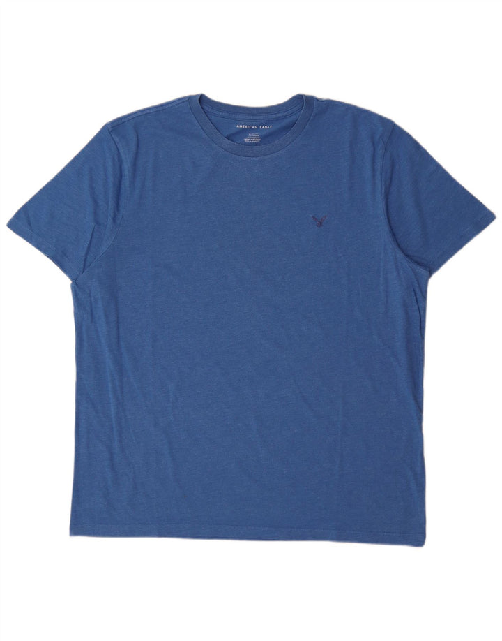 American Eagle Herre Standard Fit T-Shirt Top XL Blå Bomuld