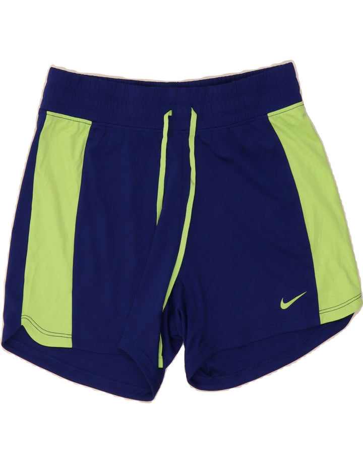 NIKE Womens Sport Shorts UK 4 XS  Navy Blue Colourblock Polyester Vintage Nike and Second-Hand Nike from Messina Hembry 