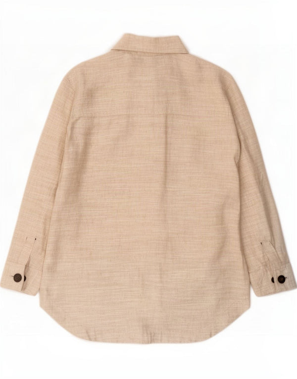 Marks & Spencer Dame Overshirt Relaxed Fit Skjorte UK 14 Large Beige Linen