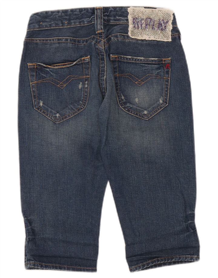 Replay Dame Denim Shorts W24 XS Blå Bomuld