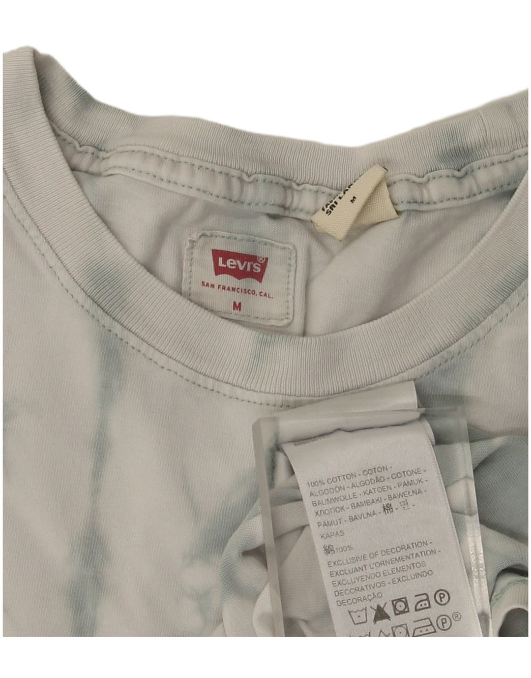 Levi's Herre T-shirt Top Medium White Tie Dye Bomuld
