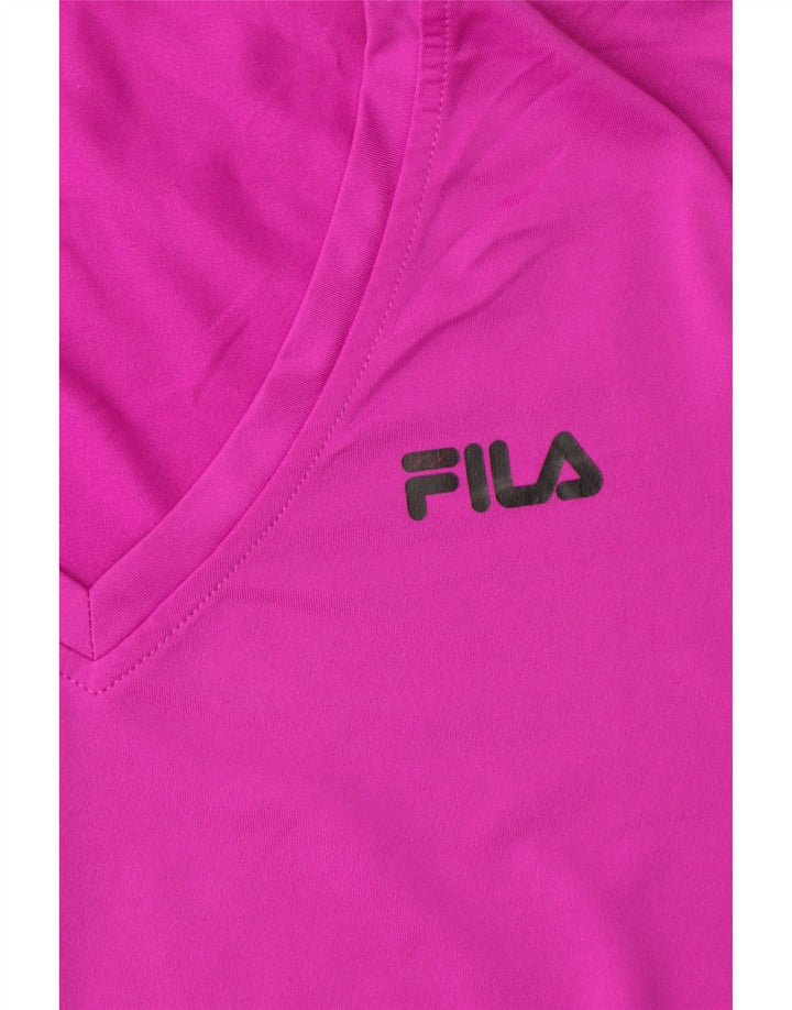 FILA Womens T-Shirt Top UK 14 Medium Pink Vintage Fila and Second-Hand Fila from Messina Hembry 