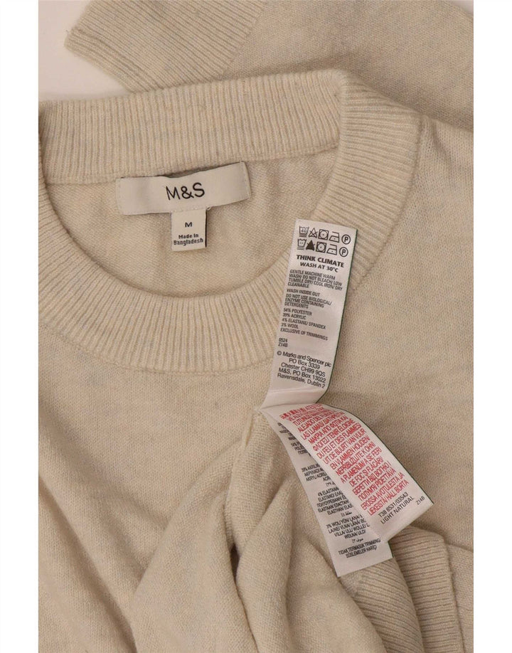 Marks & Spencer Dame sweater med rund hals DK 14 Medium Off White