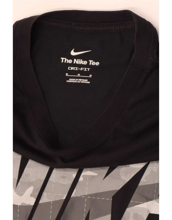Nike Herre Dri Fit Grafisk T-Shirt Top Medium Sort