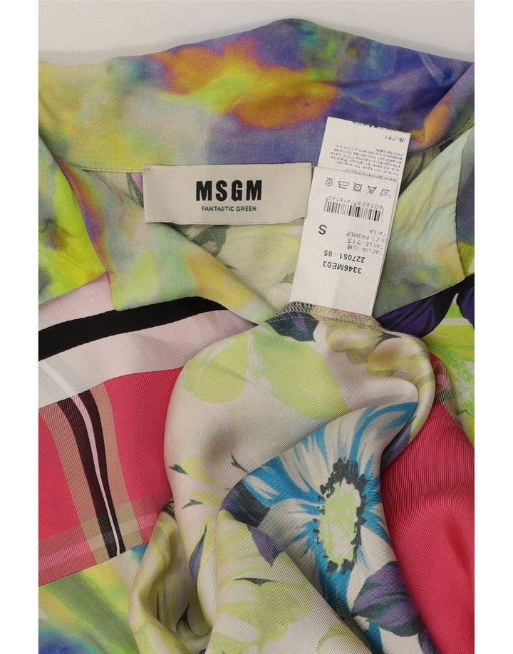MSGM Herre Kortærmet Loose Fit Shirt Lille flerfarvet Floral Tropical